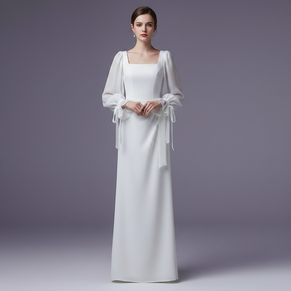 Elegant Long Sleeve Maxi Dress | Formal Wedding Guest Dress