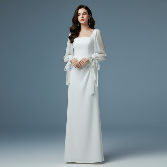 Elegant Long Sleeve Maxi Dress | Formal Wedding Guest Dress