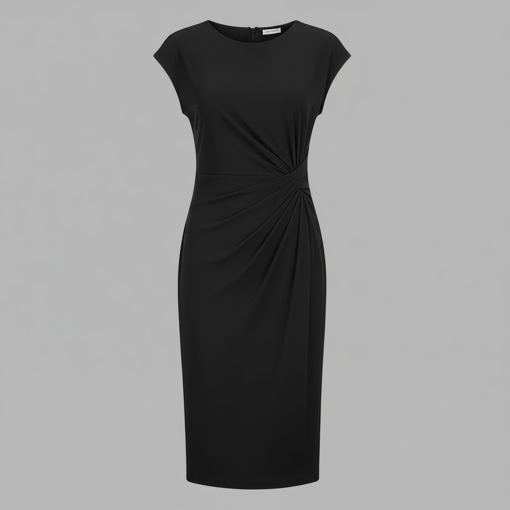 Elegant Midi Dress | Women's Short Sleeve Formal Dress
