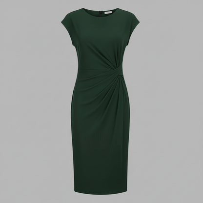 Elegant Midi Dress | Women's Short Sleeve Formal Dress
