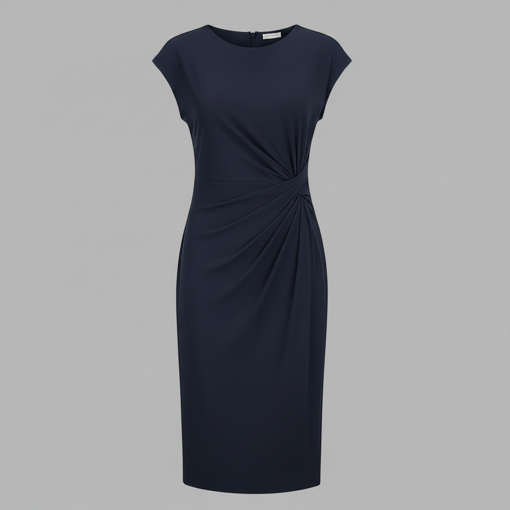 Elegant Midi Dress | Women's Short Sleeve Formal Dress