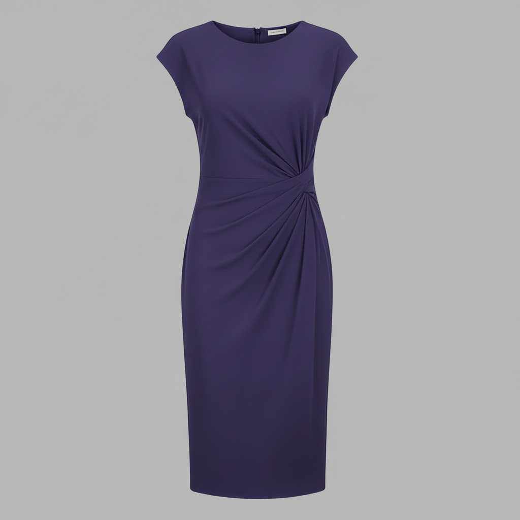 Elegant Midi Dress | Women's Short Sleeve Formal Dress