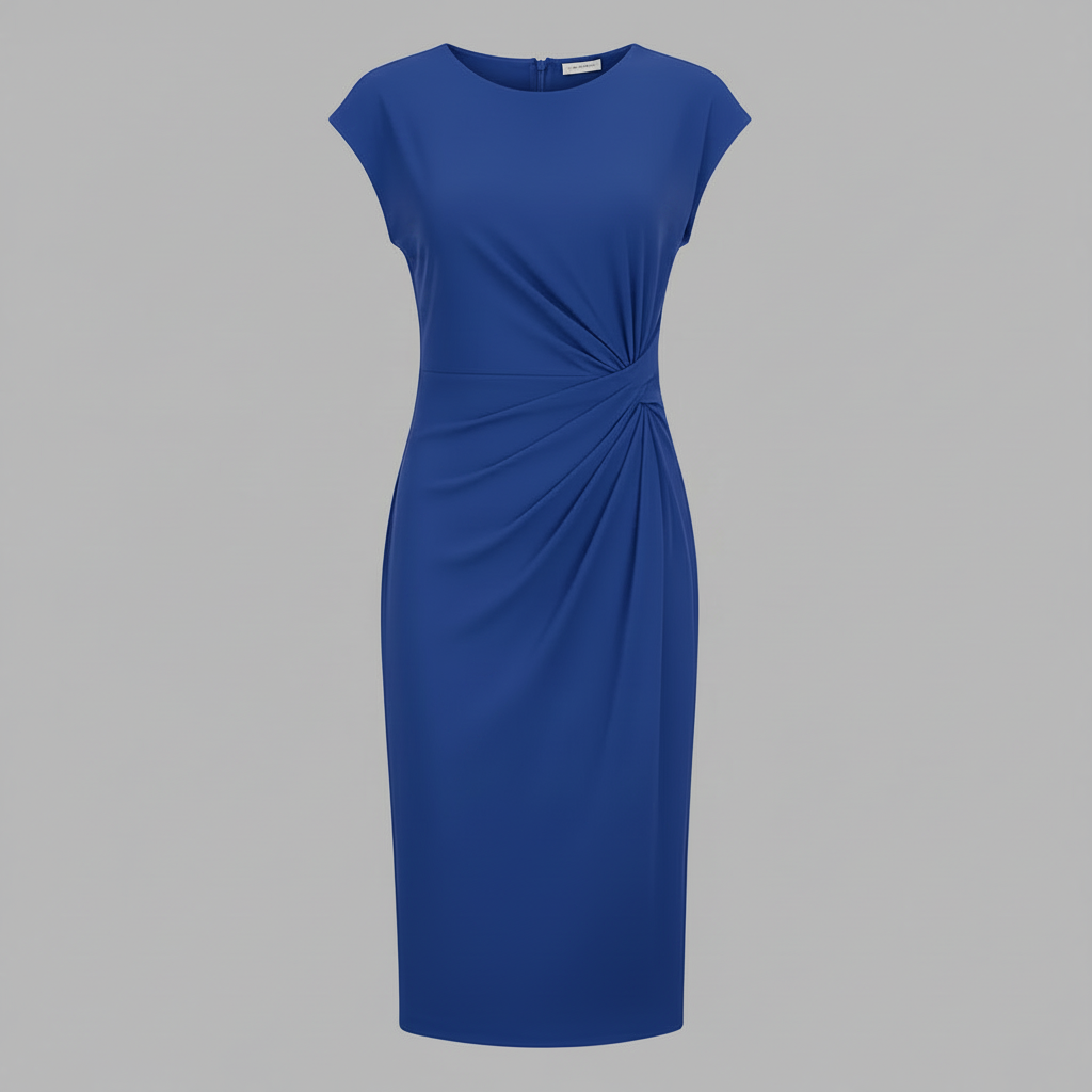 Elegant Midi Dress | Women's Short Sleeve Formal Dress