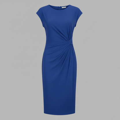 Elegant Midi Dress | Women's Short Sleeve Formal Dress