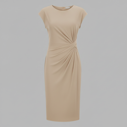 Elegant Midi Dress | Women's Short Sleeve Formal Dress