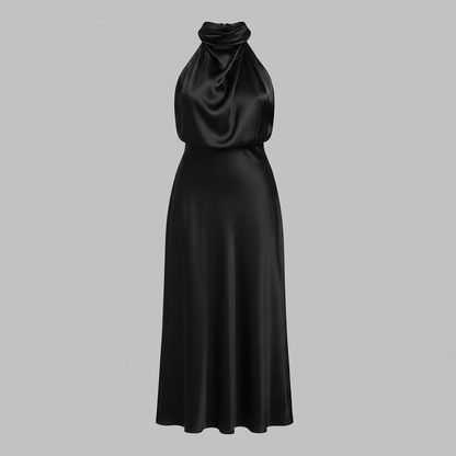 Halter Evening Dress | Women's Cocktail Midi Dress