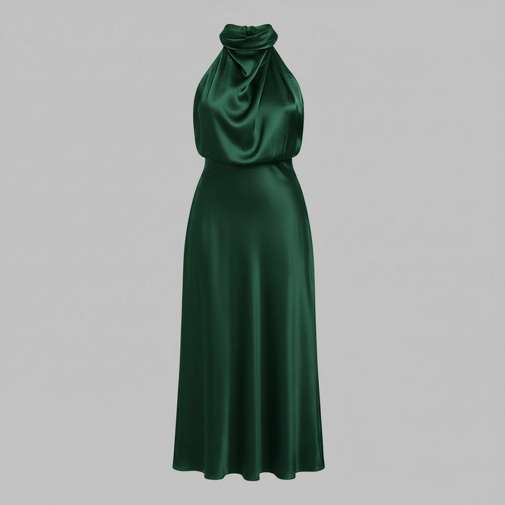 Halter Evening Dress | Women's Cocktail Midi Dress
