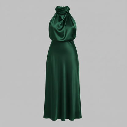 Halter Evening Dress | Women's Cocktail Midi Dress