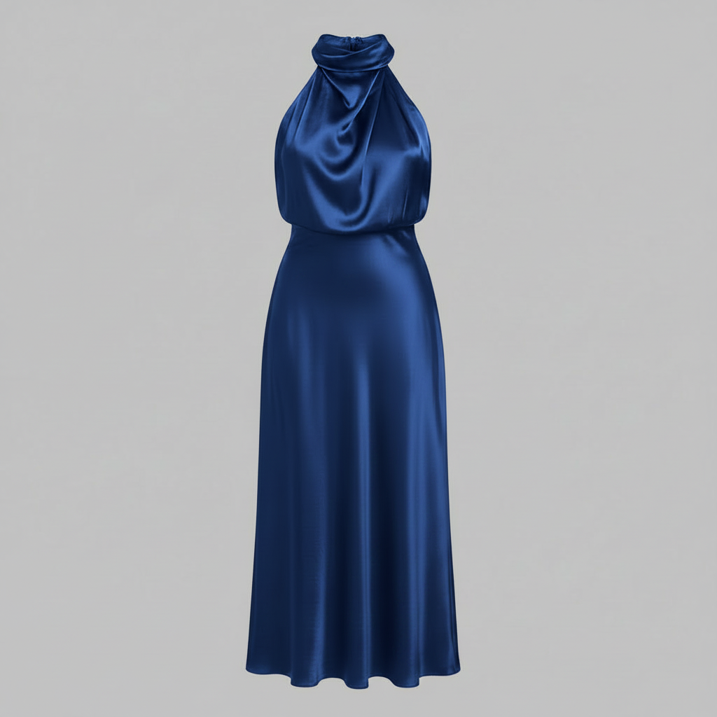 Halter Evening Dress | Women's Cocktail Midi Dress