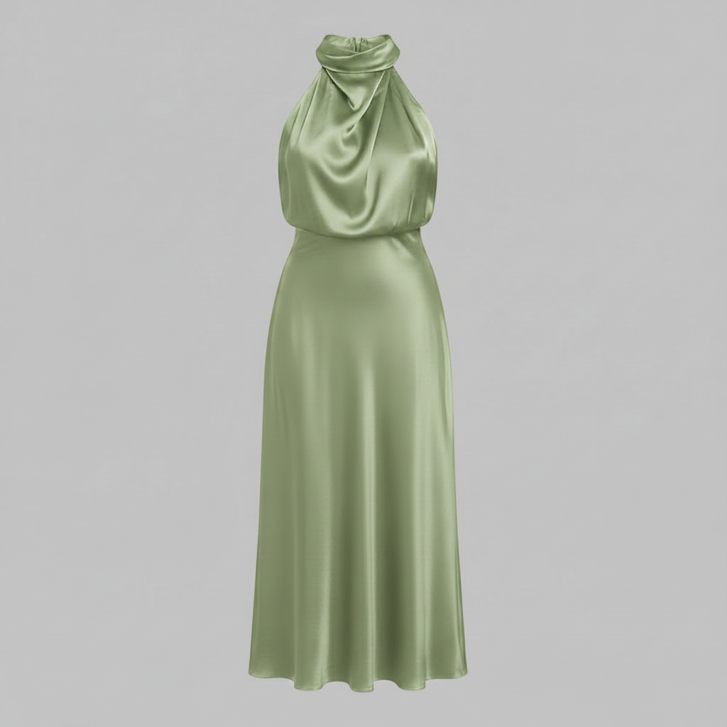 Halter Evening Dress | Women's Cocktail Midi Dress