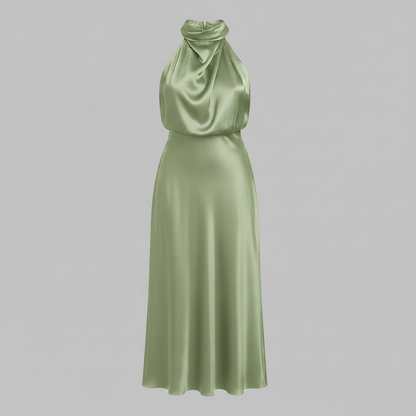 Halter Evening Dress | Women's Cocktail Midi Dress