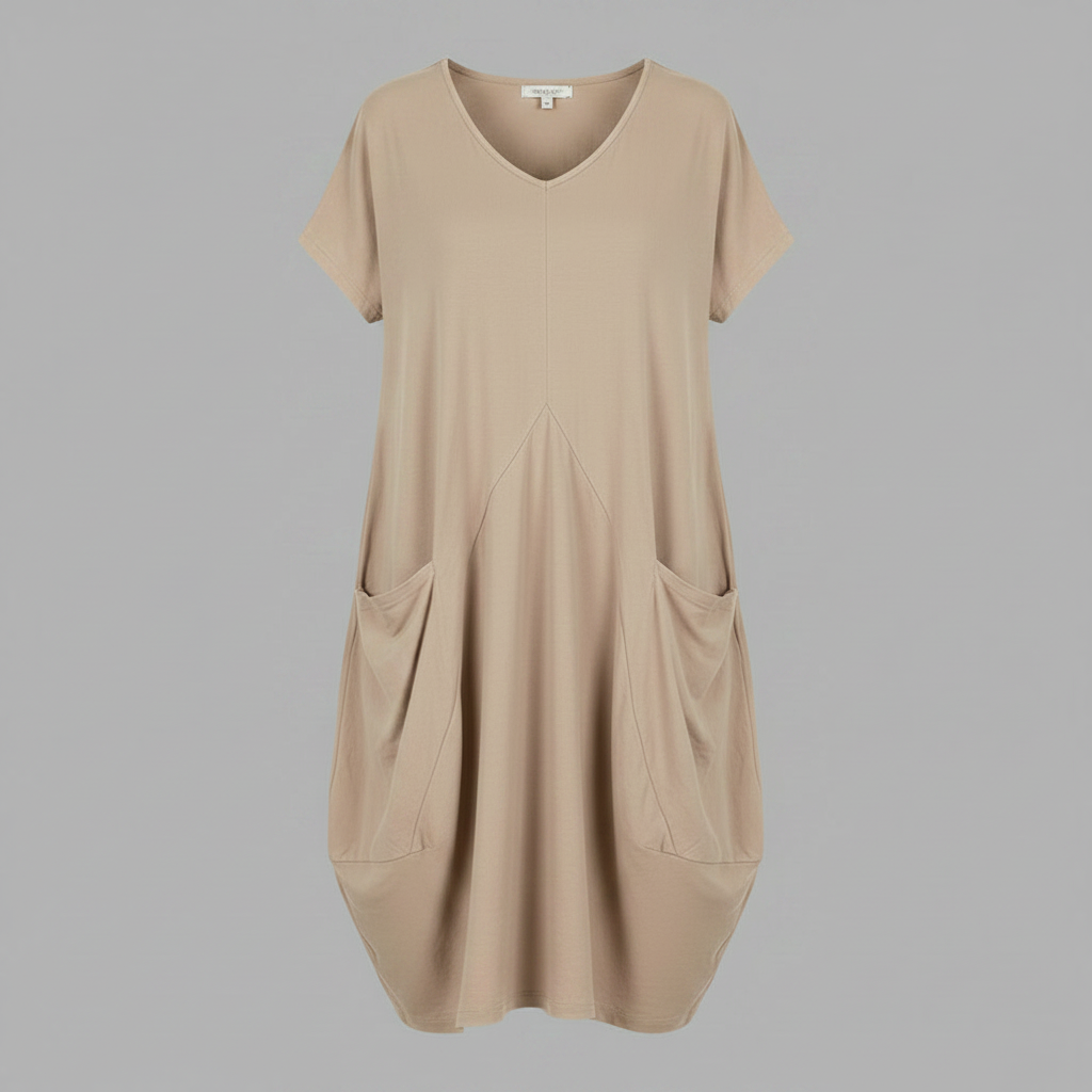Summer Midi Dress | Women's Loose Fitting Crew Neck Dress