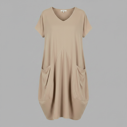 Summer Midi Dress | Women's Loose Fitting Crew Neck Dress