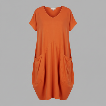 Summer Midi Dress | Women's Loose Fitting Crew Neck Dress