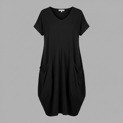 Summer Midi Dress | Women's Loose Fitting Crew Neck Dress