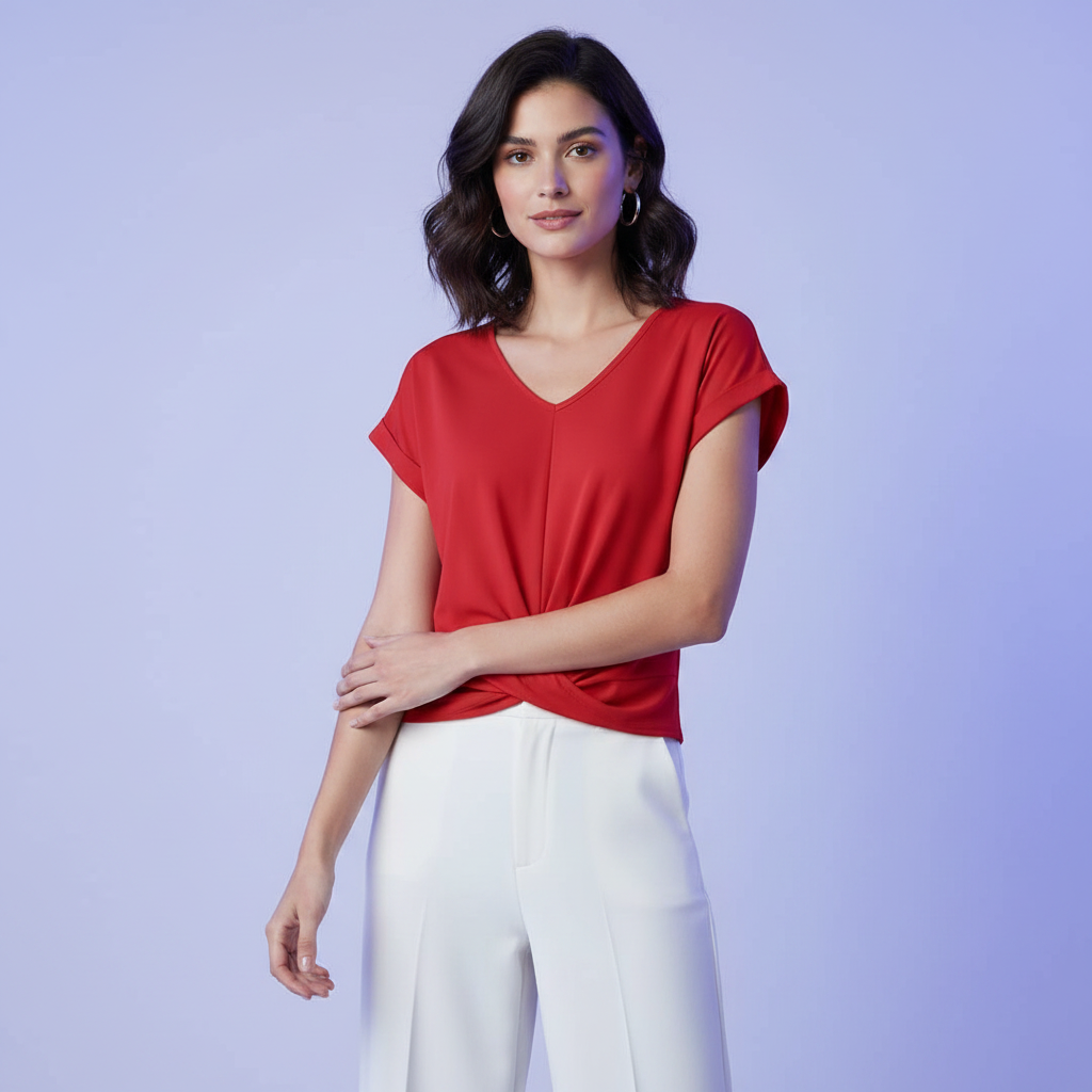 V-Neck Twist Top | Women's Going Out Blouse