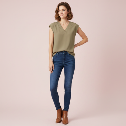 V-Neck Summer Blouse | Women's Blouse for Warm Days