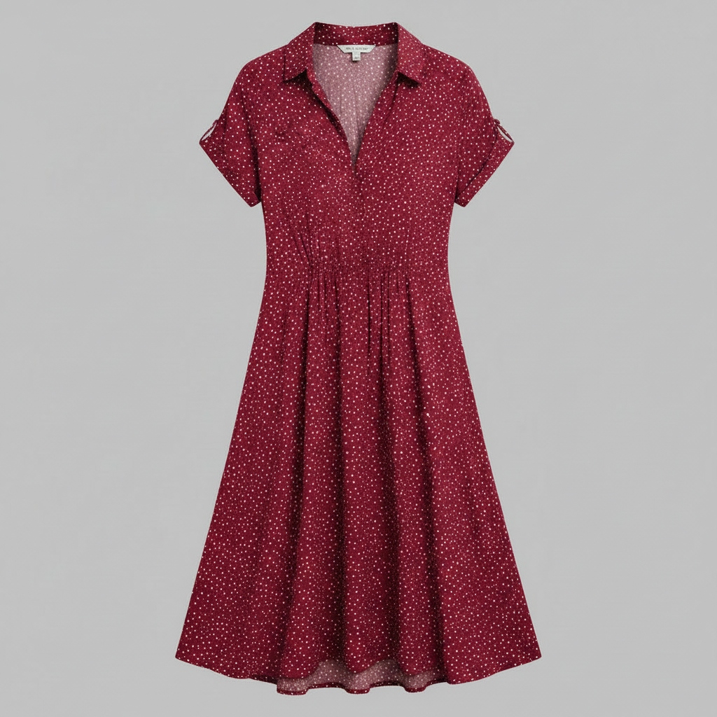 Women's Midi Shirt Dress | Short Sleeve Casual Summer Dresses