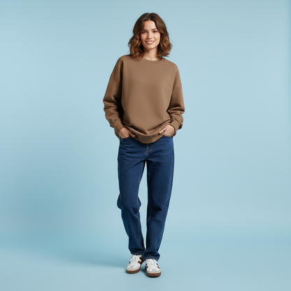 Women's Oversized Sweatshirt | Casual Crew Neck Fashion