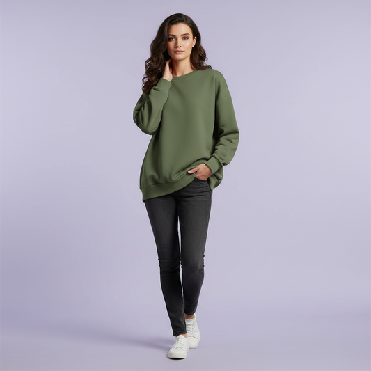 Women's Oversized Sweatshirt | Casual Crew Neck Fashion