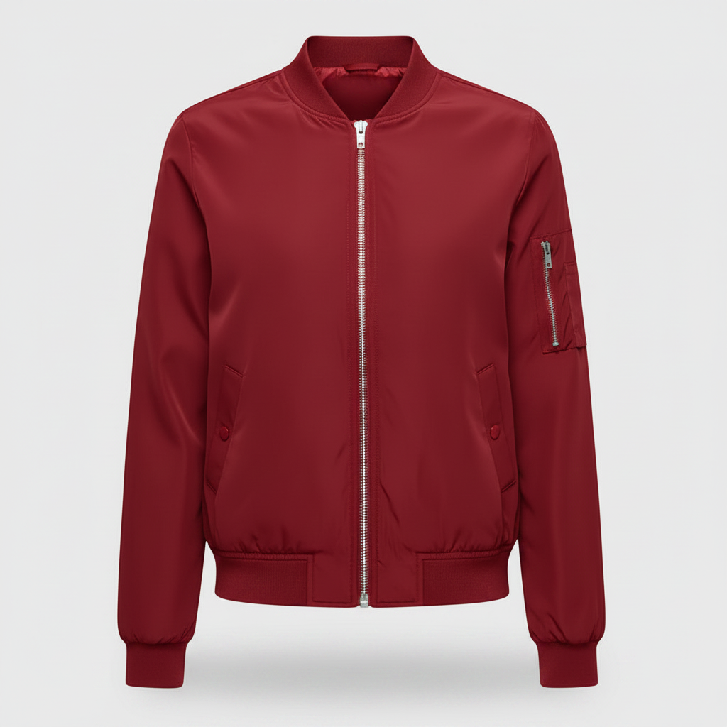 Women's Slim Fit Bomber Jacket | Stylish Zipper Design