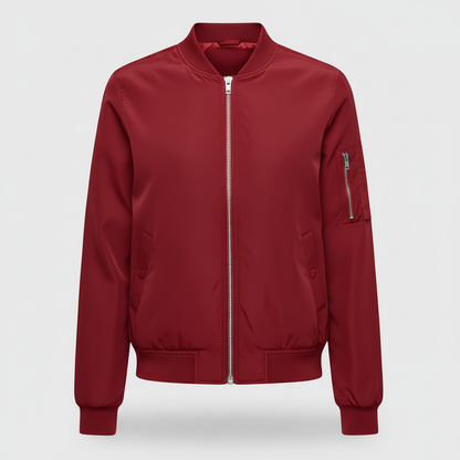 Women's Slim Fit Bomber Jacket | Stylish Zipper Design
