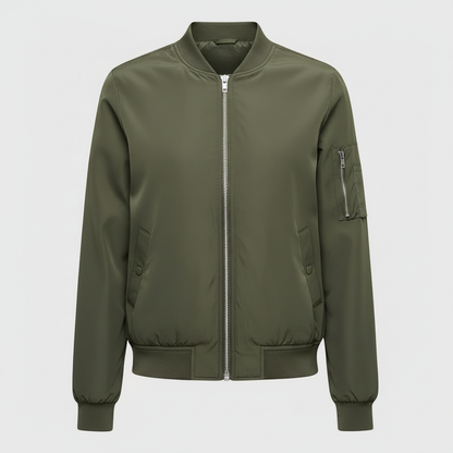 Women's Slim Fit Bomber Jacket | Stylish Zipper Design