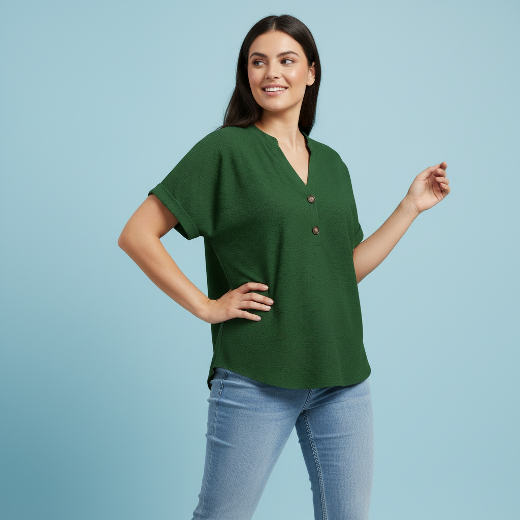 Women's V-Neck Short Sleeve Top | Casual Summer Wear