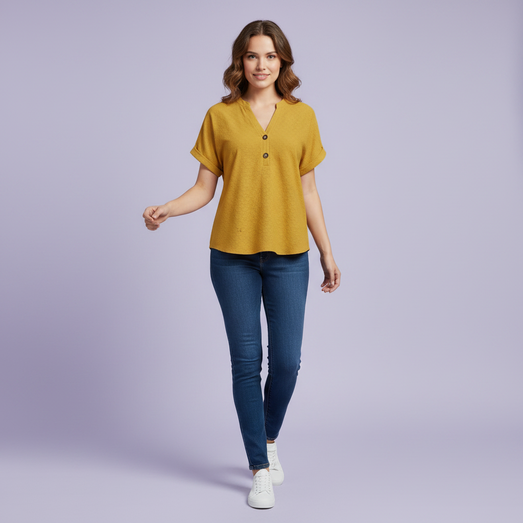 Women's V-Neck Short Sleeve Top | Casual Summer Wear
