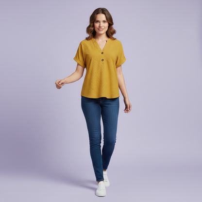 Women's V-Neck Short Sleeve Top | Casual Summer Wear