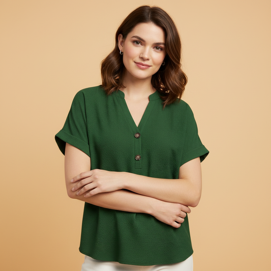 Women's V-Neck Short Sleeve Top | Casual Summer Wear